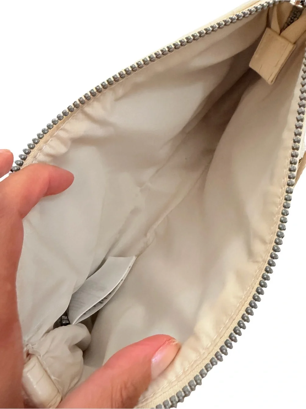 H&M Cream Croc-Embossed Shoulder Bag